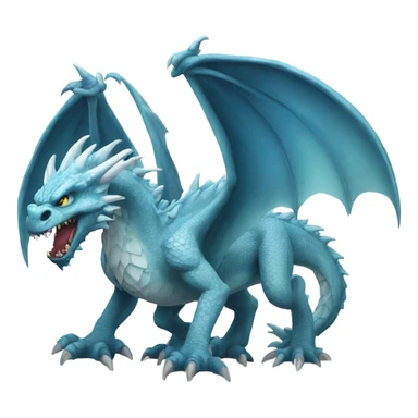 angry ice dragon full body sticker