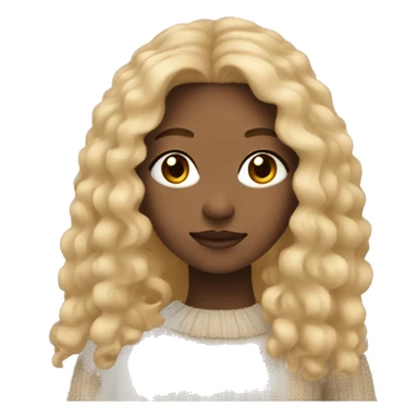 light skin girl with long hair, cozy fall sweater sticker