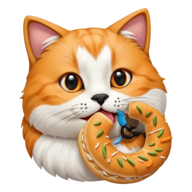 Simit yiyen kedi sticker
