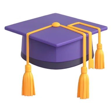 3d student graduation cap, icon style, simple, clean, modern, suitable for app icon, no text sticker