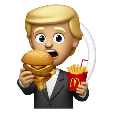 Donald trump eating McDonalds with Jesus sticker