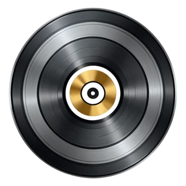 A dark metal platinum music award plaque The center features a relief of a or stylized vinyl record in a slightly darker metallic tone sticker