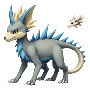 Manectric-Luxray-Cubone-Marowak-Draco-Fakémon-hybrid-creature (full body), 4 legs sticker