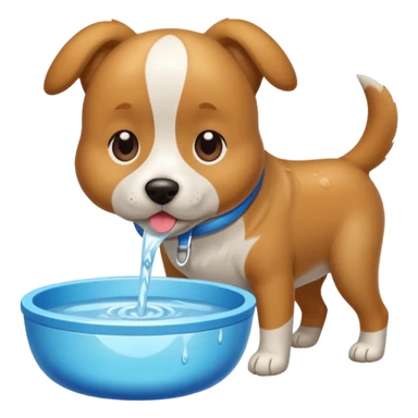 Dog, water bowl sticker