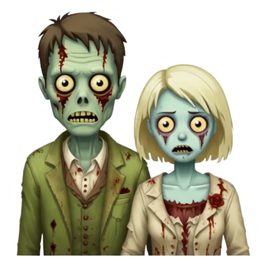 zombie husband wife sticker