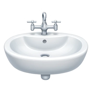 A white porcelain bathroom water sink sticker