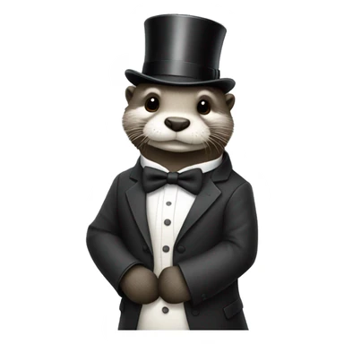 Otter dressed as monopoly man sticker
