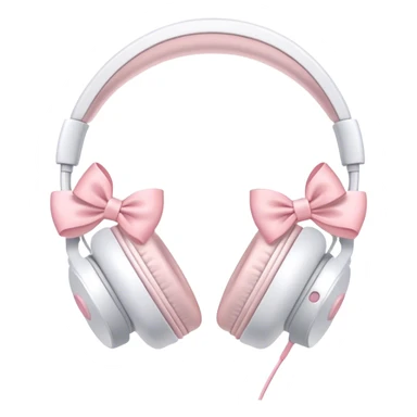 White headphones with pastel pink bows sticker