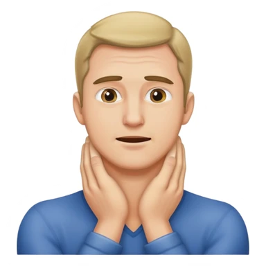 Man grabbing his neck with both hands sticker
