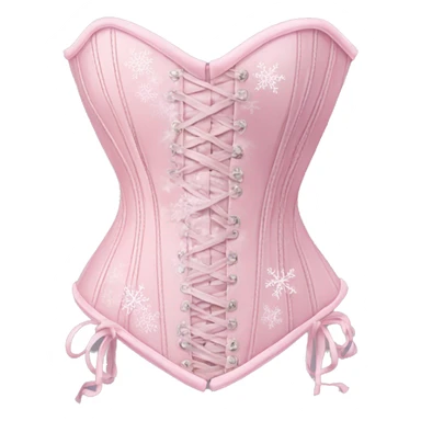 Pastel pink corset with snowflake design sticker