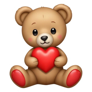 Teddy bear holding a red heart  sticker
