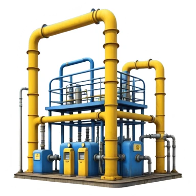 gas transmission station blue and yellow sticker