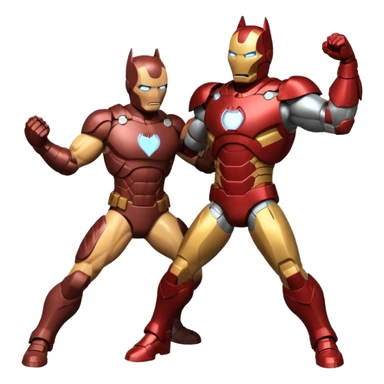 Make batman fighting iron man sticker