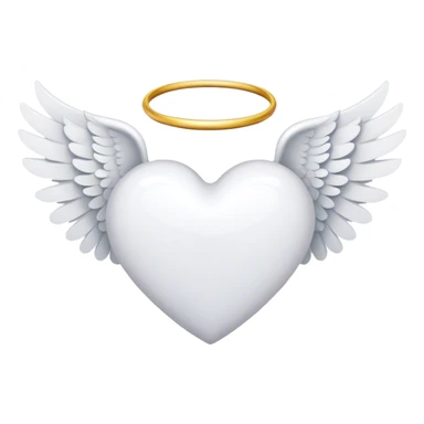white heart with angel wings sticker
