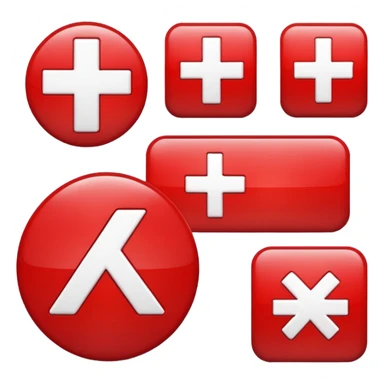 plus and percentage sign in red sticker