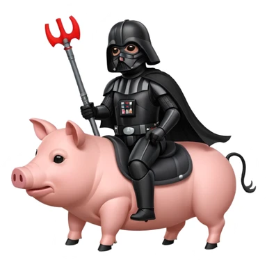 Dark Vader from Star Wars riding a pig sticker
