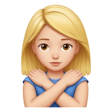 A girl crossing her arms around her neck  sticker