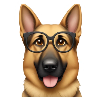 German shepherd with glasses sticker