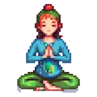 yoga pose pixel art sticker