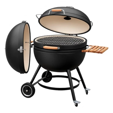 Black large kamado bbq on weels sticker