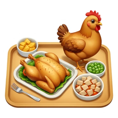 rectangle tray meal with chicken sticker