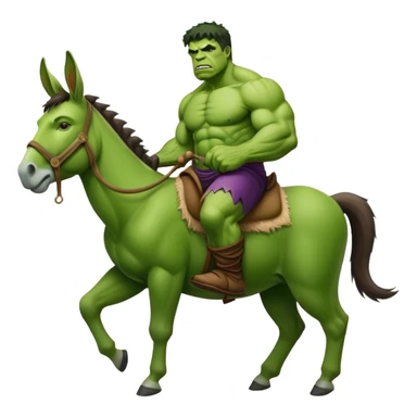 hulk riding on donkey sticker
