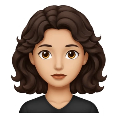 Piel morena con cabello castaño oscuro ondulado sticker