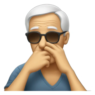 old man with sunglasses facepalm sticker