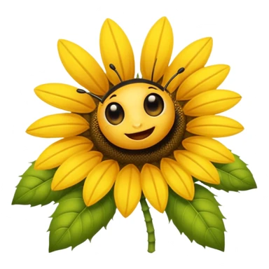  girasol y una aveja grande sticker
