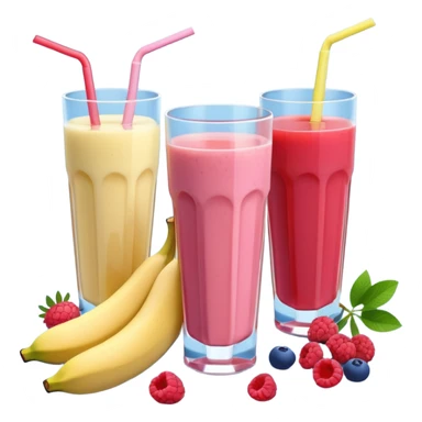 Juice contains: Strawberry Yoghurt, Blueberries, Apple Juice, Raspberries, Banana & Ice. In 3D. Aesthetic sticker
