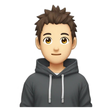 Kazuma de konosuba avec son sweat-shirt du Japon  sticker