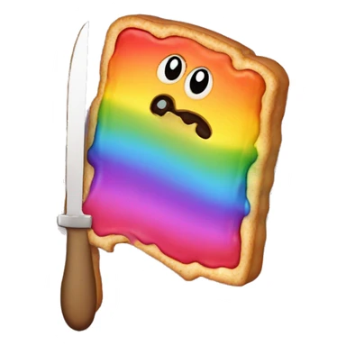 Rainbow evil poptart with a knife sticker
