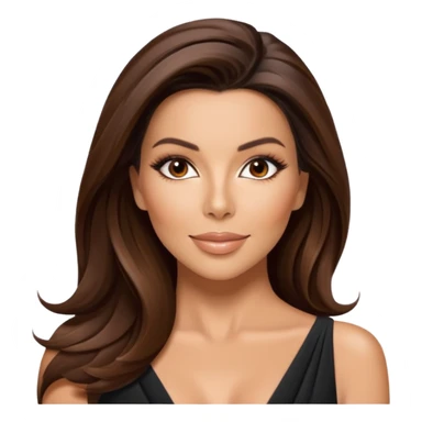 Eva Longoria emoji, radiant skin, flowing brunette hair, L'Oréal beauty campaign, chic and modern sticker