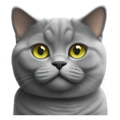 grey british shorthair cat with greenish yellow eyes  sticker
