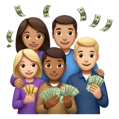 money around a family of four sticker