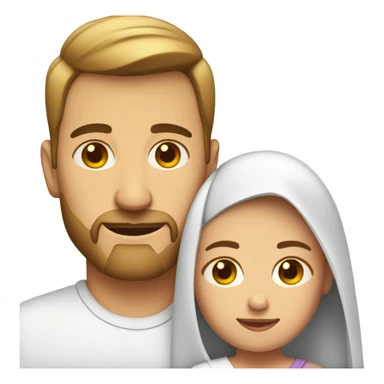 White dad and biracical mom holding white baby boy  sticker