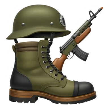 Military rifle boots helmet  sticker