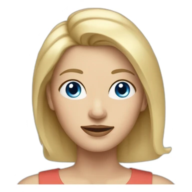 middle age woman with blonde hair and blue eyes sticker
