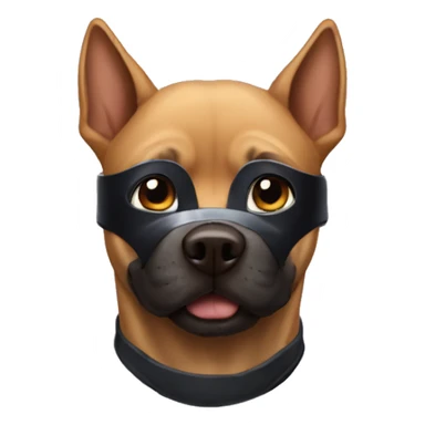 Dog wearing a Batman mask sticker