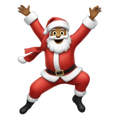 Santa jumping from roof to roof sticker
