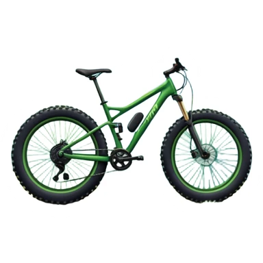 The background showcases majestic mountains, lush green valleys, and a bright blue sky with fluffy clouds. The sun casts warm light over the landscape, emphasizing the beauty of outdoor cycling. a mountain bike standing on a scenic trail.  sticker