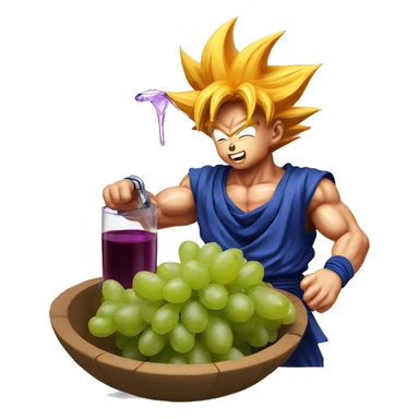 Super saiyan Goku pouring grape juice sticker