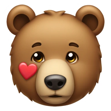 a combination of 😘🐻this two, i want te bear having a heart on his lips as he is kissing sticker