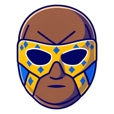 designer Louis Vuitton luchador mask with the iconic LV monogram pattern and damier print sticker