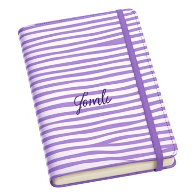 Cute  journal cover, pastel purple gingham pattern
Handwritten feminine typography, soft aesthetic, cozy girl vibe
Clean product mockup, minimal shadows, lifestyle stationery style sticker