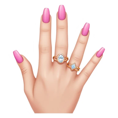  finger with pink nails and rings sticker