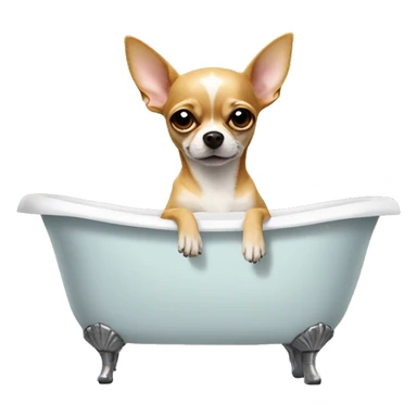 A Chihuahua smoking a cigarette in a bathtub sticker