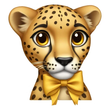 cheetah wearing a bow sticker