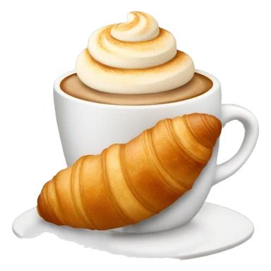 Cup of cappuccino with croissant sticker