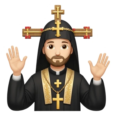 Orthodox Christian priest making the sign of the cross with the movement outlined sticker